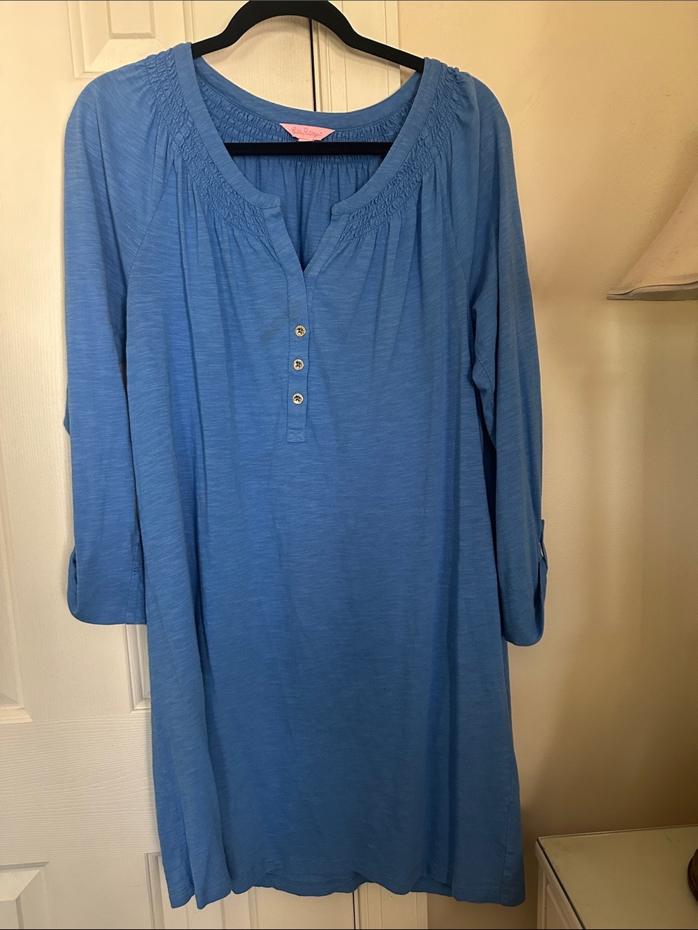 Lilly Pulitzer Sky Blue Long-Sleeve Henley Tunic